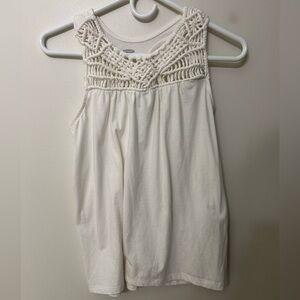 cream old navy tank with front detail